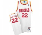 Houston Rockets #22 Clyde Drexler Authentic White Throwback Basketball Jersey