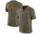 Los Angeles Chargers #1 Ty Long Limited Olive 2017 Salute to Service Football Jersey