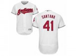 Cleveland Indians #41 Carlos Santana White Flexbase Authentic Collection MLB Jersey