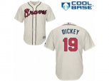 Atlanta Braves #19 R.A. Dickey Replica Cream Alternate 2 Cool Base MLB Jersey