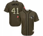 Toronto Blue Jays #41 Aaron Sanchez Authentic Green Salute to Service Baseball Jersey