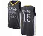 Golden State Warriors #15 Latrell Sprewell Authentic Black Basketball Jersey - Statement Edition