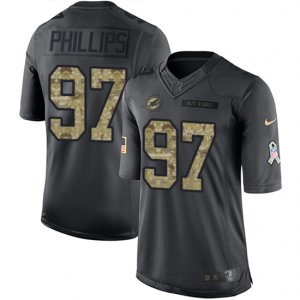 Miami Dolphins #97 Jordan Phillips Limited Black 2016 Salute to Service NFL Jersey