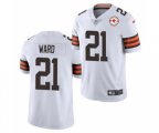 Cleveland Browns #21 Denzel Ward 2021 White 75th Anniversary Patch Vapor Untouchable Limited Stitched Football Jersey