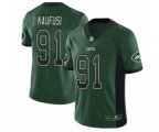 New York Jets #91 Bronson Kaufusi Limited Green Rush Drift Fashion Football Jersey