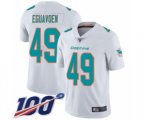 Miami Dolphins #49 Sam Eguavoen White Vapor Untouchable Limited Player 100th Season Football Jersey