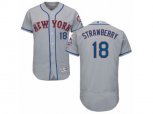 New York Mets #18 Darryl Strawberry Grey Flexbase Authentic Collection MLB Jersey