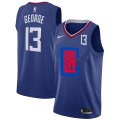 Los Angeles Clippers #13 Paul George Blue Nike City Edition Number Swingman Jersey