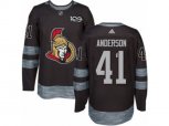 Ottawa Senators #41 Craig Anderson Authentic Black 1917-2017 100th Anniversary NHL Jersey