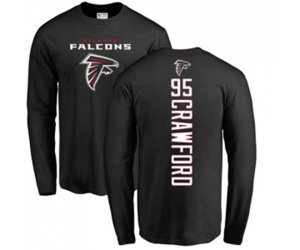 Atlanta Falcons #95 Jack Crawford Black Backer Long Sleeve T-Shirt