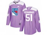 Adidas New York Rangers #51 David Desharnais Purple Authentic Fights Cancer Stitched NHL Jersey