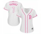 Women's Boston Red Sox #7 Christian Vazquez Replica White Fashion Baseball Jersey