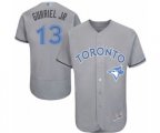 Toronto Blue Jays #13 Lourdes Gurriel Jr. Authentic Gray 2016 Father's Day Fashion Flex Base Baseball Player Jersey