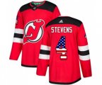 New Jersey Devils #4 Scott Stevens Authentic Red USA Flag Fashion Hockey Jersey