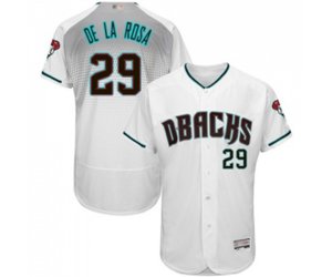 Arizona Diamondbacks #29 Jorge De La Rosa White Teal Alternate Authentic Collection Flex Base Baseball Jersey