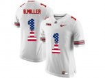 2016 US Flag Fashion Ohio State Buckeyes Braxton Miller #1 College Football Limited Jersey - White