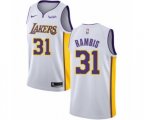 Los Angeles Lakers #31 Kurt Rambis Authentic White Basketball Jersey - Association Edition