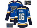 Adidas St. Louis Blues #16 Brett Hull Blue Home Authentic Fashion Gold Stitched NHL Jersey