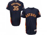 Houston Astros #35 Justin Verlander Navy Blue FlexBase Authentic 2018 Gold Program Cool Base Stitched Baseball Jersey