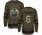 Edmonton Oilers #6 Adam Larsson Authentic Green Salute to Service NHL Jersey