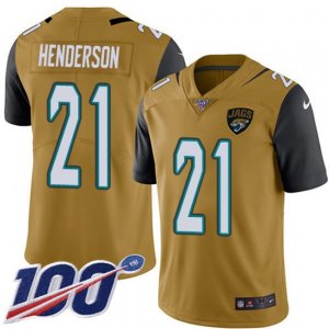 Jacksonville Jaguars #21 C.J. Henderson Gold Stitched Limited Rush 100th Season Jersey