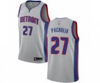Detroit Pistons #27 Zaza Pachulia Authentic Silver NBA Jersey Statement Edition