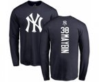 New York Yankees #38 Cameron Maybin Navy Blue Backer Long Sleeve T-Shirt