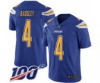 Los Angeles Chargers #4 Michael Badgley Limited Electric Blue Rush Vapor Untouchable 100th Season Football Jersey