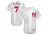 New York Yankees #7 Mickey Mantle Authentic White Fashion Flex Base MLB Jersey