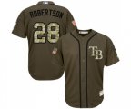 Tampa Bay Rays #28 Daniel Robertson Authentic Green Salute to Service Baseball Jersey