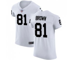 Oakland Raiders #81 Tim Brown White Vapor Untouchable Elite Player Football Jersey