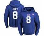 New York Giants #8 Daniel Jones Royal Blue Name & Number Pullover Hoodie