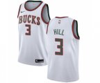 Milwaukee Bucks #3 George Hill Authentic White Fashion Hardwood Classics Basketball Jersey