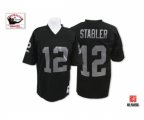 Oakland Raiders #12 Kenny Stabler Black Team Color Authentic Football Throwback Jersey