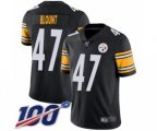 Pittsburgh Steelers #47 Mel Blount Black Team Color Vapor Untouchable Limited Player 100th Season Football Jersey
