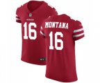 San Francisco 49ers #16 Joe Montana Red Team Color Vapor Untouchable Elite Player Football Jersey