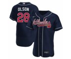 Atlanta Braves #28 Matt Olson Navy Flex Base Stitched Baseball Jersey