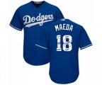Los Angeles Dodgers #18 Kenta Maeda Authentic Royal Blue Team Logo Fashion Cool Base MLB Jersey