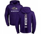 Baltimore Ravens #21 Mark Ingram II Purple Backer Pullover Hoodie