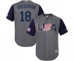 USA Baseball #18 Luke Gregerson Gray 2017 World Baseball Classic Replica Team Jersey