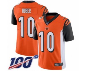 Cincinnati Bengals #10 Kevin Huber Orange Alternate Vapor Untouchable Limited Player 100th Season Football Jersey
