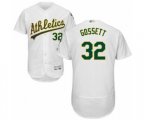 Oakland Athletics Daniel Gossett White Home Flex Base Authentic Collection Baseball Player Jersey