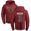 Arizona Cardinals #3 Josh Rosen Maroon Name & Number Logo Pullover Hoodie
