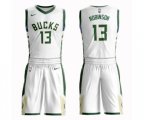 Milwaukee Bucks #13 Glenn Robinson Authentic White Basketball Suit Jersey - Association Edition