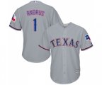 Texas Rangers #1 Elvis Andrus Replica Grey Road Cool Base Baseball Jersey