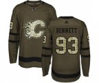 Calgary Flames #93 Sam Bennett Authentic Green Salute to Service Hockey Jersey