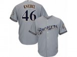 Milwaukee Brewers #46 Corey Knebel Replica Grey Road Cool Base MLB Jersey