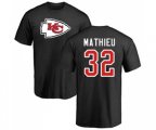 Kansas City Chiefs #32 Tyrann Mathieu Black Name & Number Logo T-Shirt