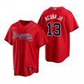 Atlanta Braves #13 Ronald Acuna Jr. Red Alternate Stitched Baseball Jersey