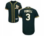 Oakland Athletics #3 Boog Powell Green Alternate Flex Base Authentic Collection Baseball Jersey